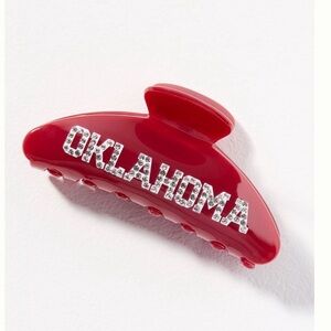 Anthropologie Red Hair Clip with Rhinestones